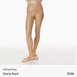Aritzia Wilfred Free Daria Vegan Leather Pant / Leggings in Tan
